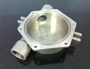 14 – casted pump (lost-wax casting) finished with machining (turning)